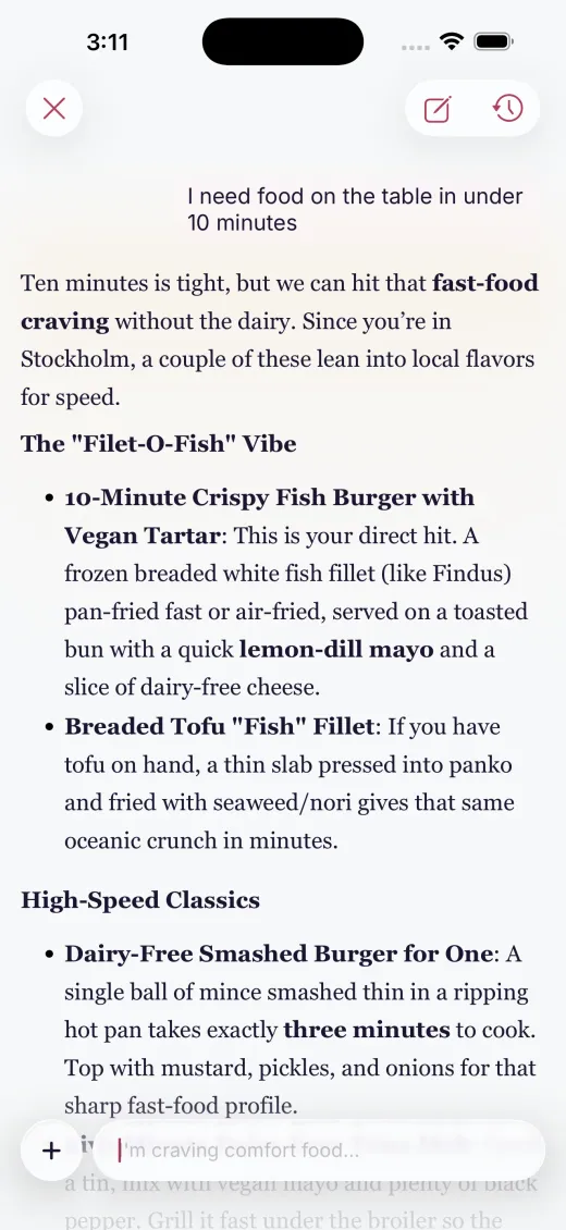 Dillr adapting a recipe for dietary needs