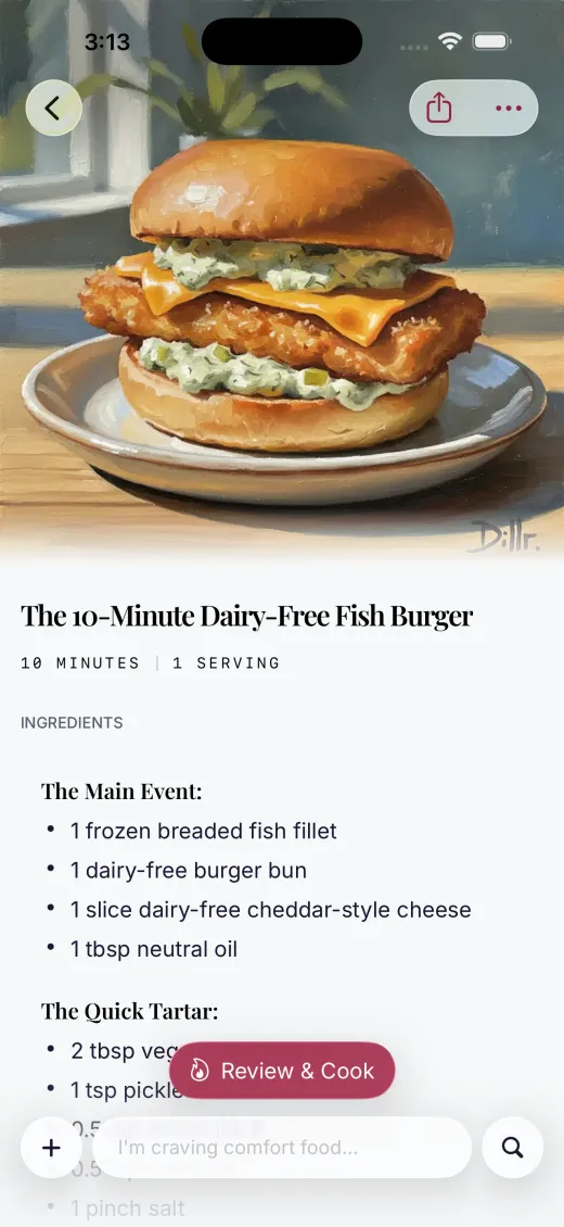 An adapted recipe in Dillr