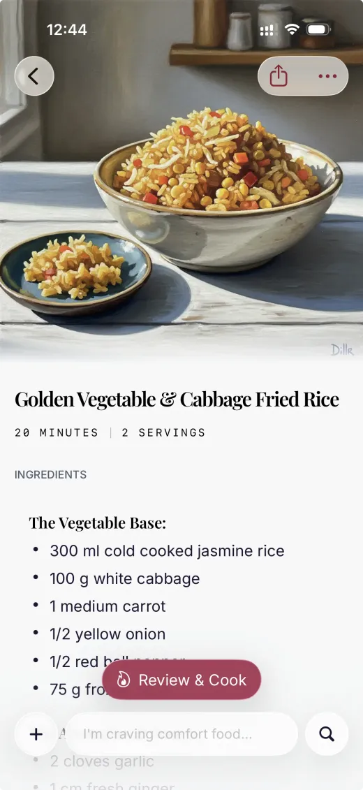 An adapted recipe in Dillr